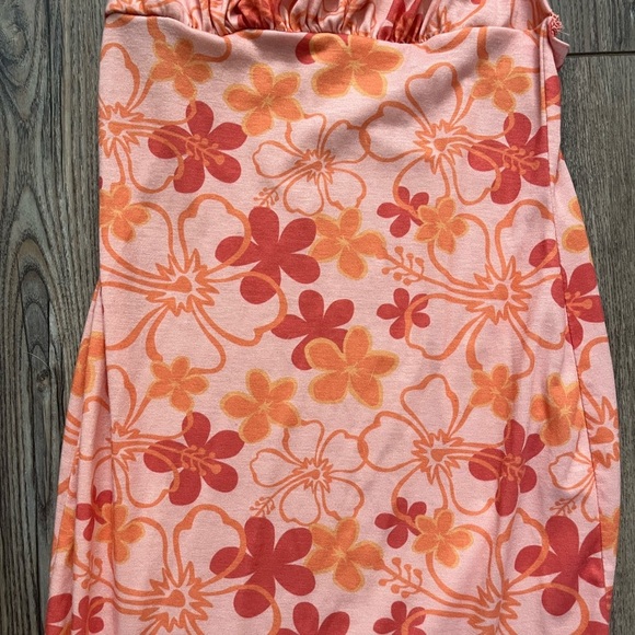 ASOS Hawaiian Summer Beacy Peachy Floral Mini Dress - Size US 4 - Picture 2 of 7